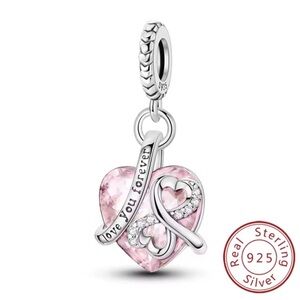 Sterling Silver Pink Heart Charm